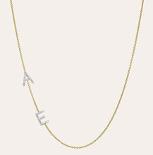 Load image into Gallery viewer, Diamond and 14k Gold Double Initial Necklace

