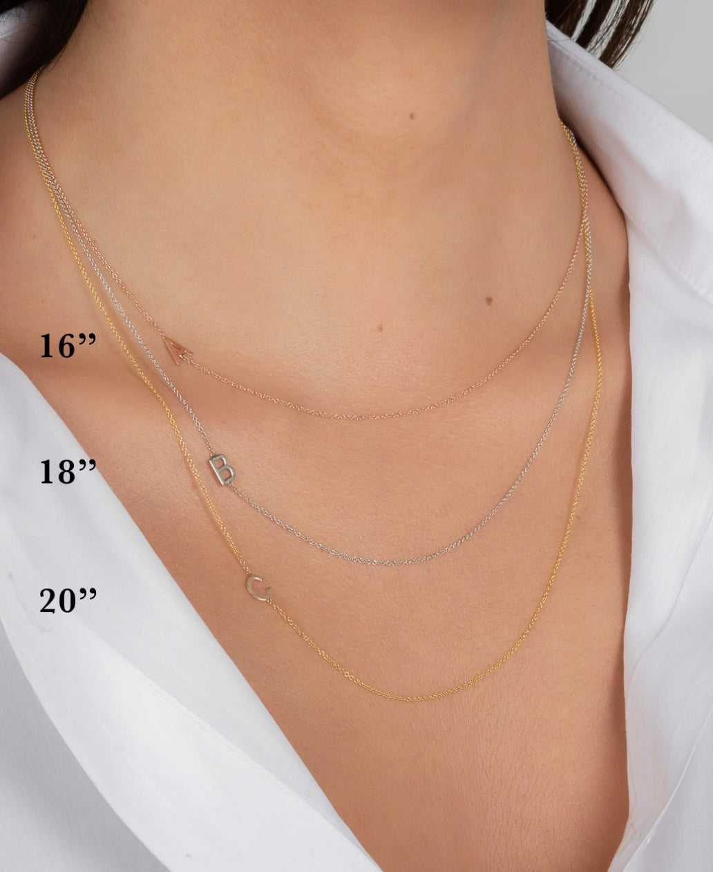 14k Gold Double Initial Necklace